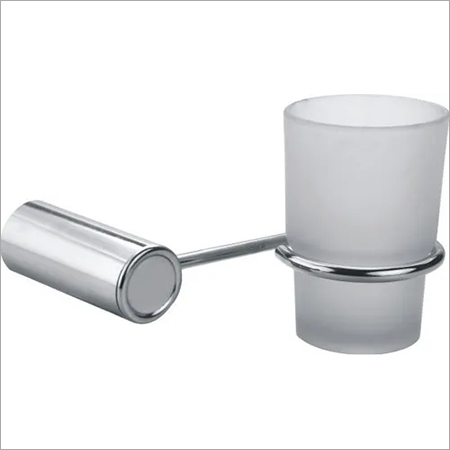 Tumbler Holder - Brass Material, Chrome Plated Finish | Elegant Mounted Design For Bathroom Accessories
