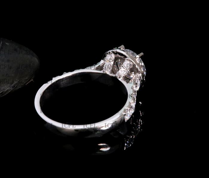 8mm Round Cut Simulated Diamond Halo Engagement Ring, 925 Sterling Silver Ring Gender: Women