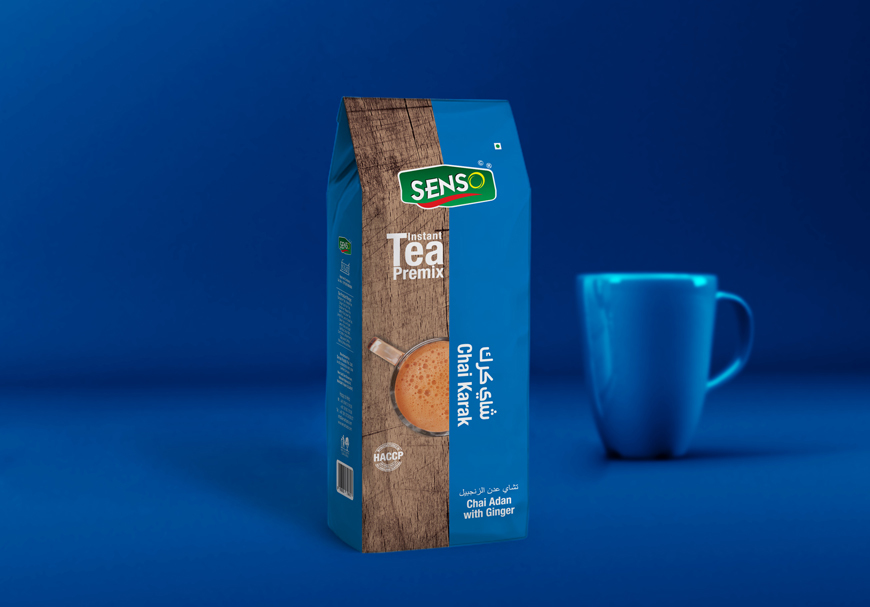 Senso Chai Karak Ginger - 1 Kg Pack, Instant Powder Form, Low Sugar Content, Blended Tea Extract With Ginger For Hot Beverages