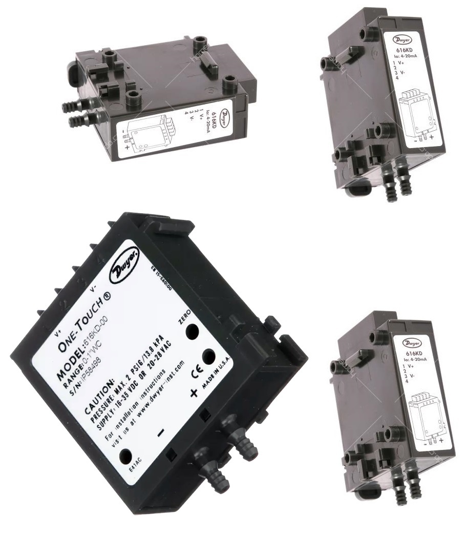 Dwyer 616kd-a-12-v Differential Pressure Transmitter Accuracy: +/- 0.25% Fs %