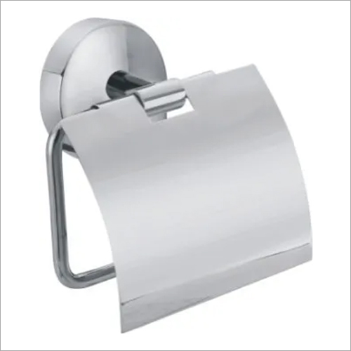 Paper Holder - Brass, Standard Size, Chrome Finished | Wall Mount Design, Holds Toilet Paper Rolls, Curved Shape, Weighs 0.5kg