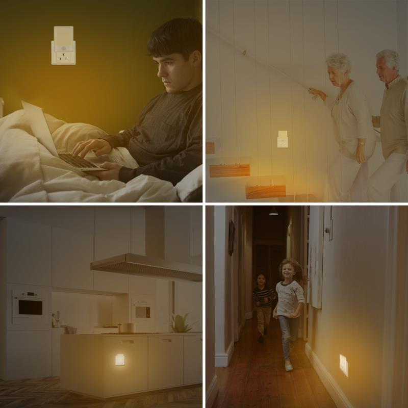 Motion Sensing Night Light - Ac 110-240v, 0.5w Power Consumption, 50,000 Hour Lifespan | Auto/off/on Toggle Switch, Warm White Led, Ideal For Indoor Use