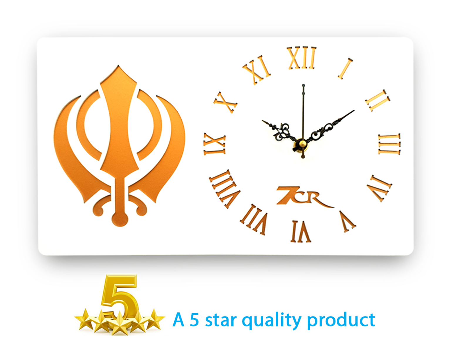 Khanda Shape Roman Wall Clock