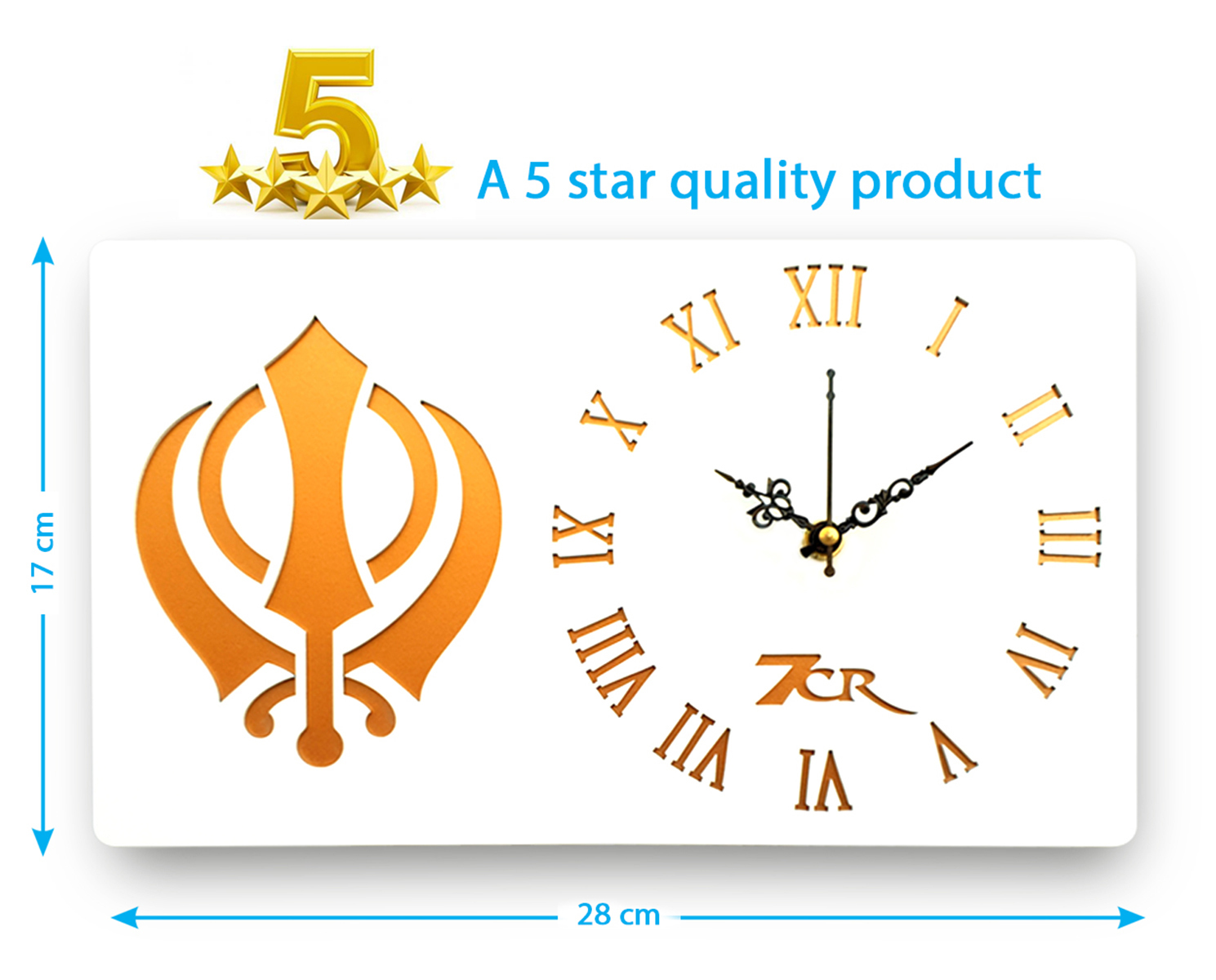 Khanda Shape Roman Wall Clock