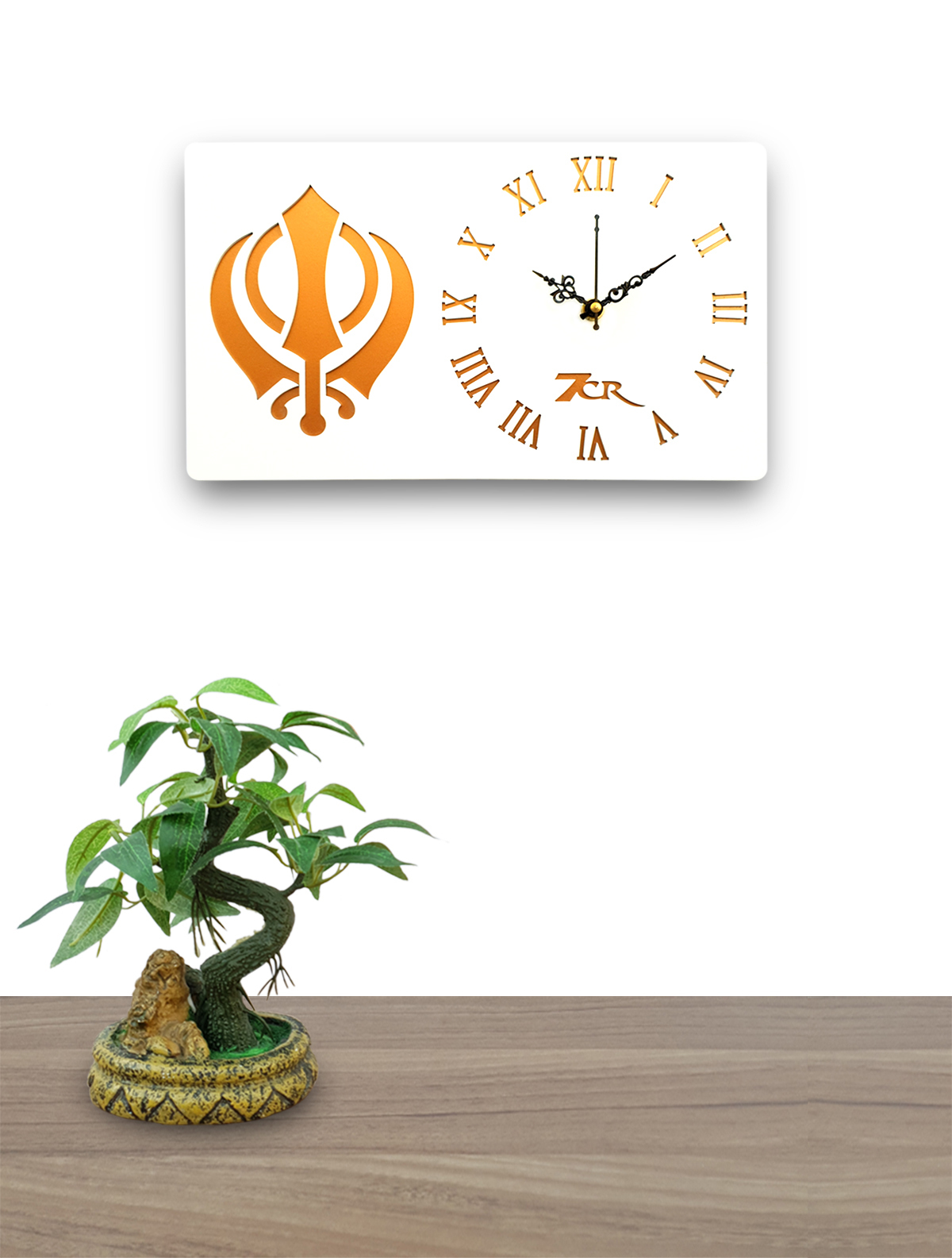 Khanda Shape Roman Wall Clock