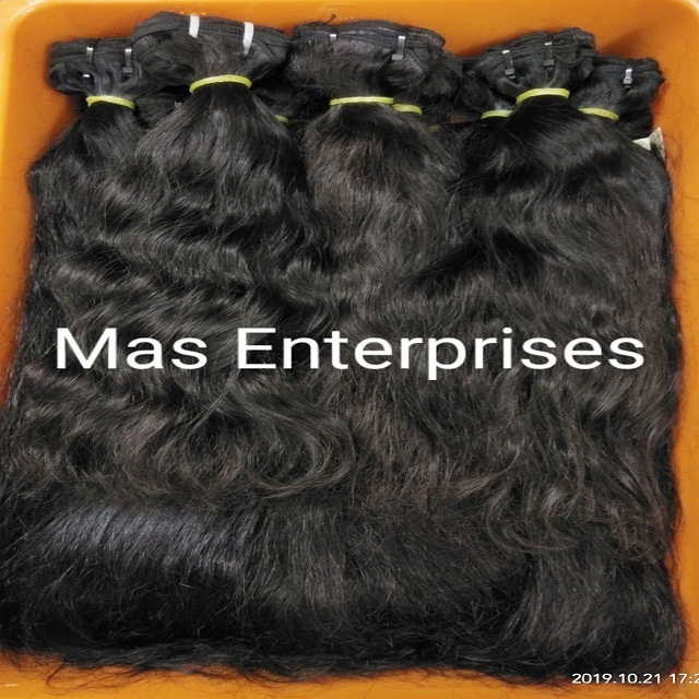Remy Hair Extension - 16 Inches, Wavy Black Weft - 100 Grams, 3 Bundles Of 100% Human Hair