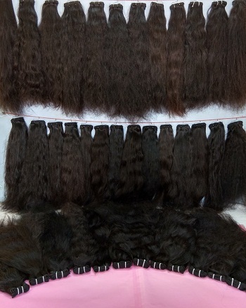 Remy Hair Extension - 16 Inches, Wavy Black Weft - 100 Grams, 3 Bundles Of 100% Human Hair