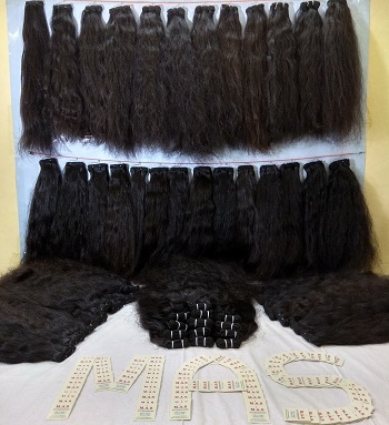 Remy Hair Extension - 16 Inches, Wavy Black Weft - 100 Grams, 3 Bundles Of 100% Human Hair