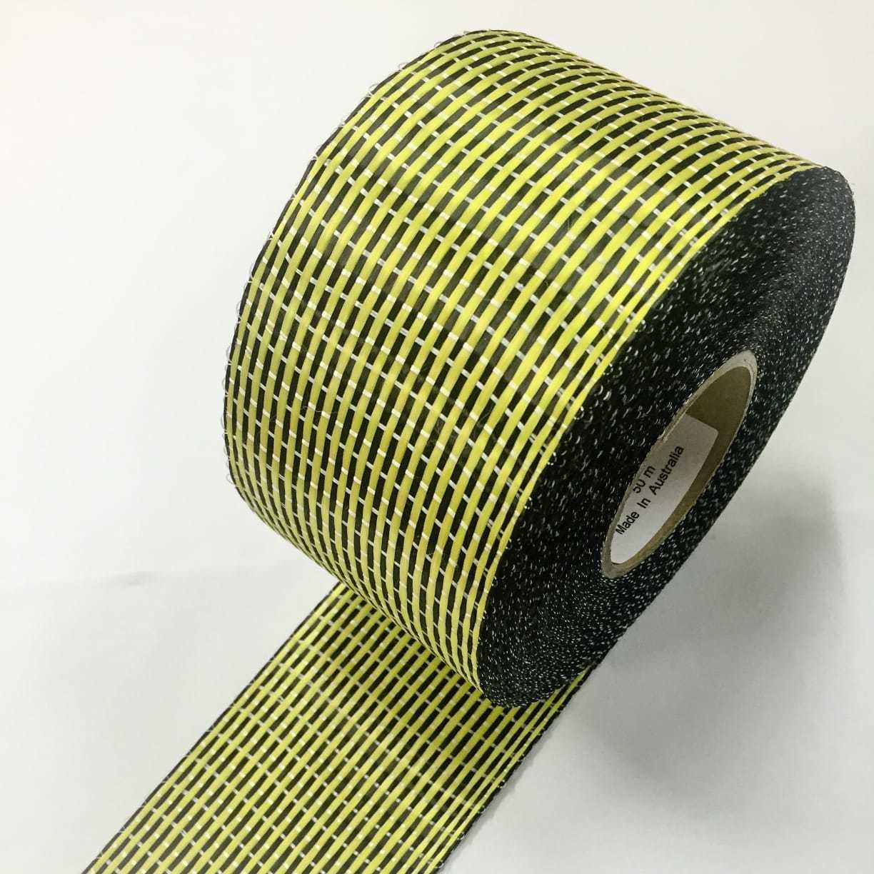Aramid Tape - 5mm To 1000mm X 1000 Meter, Yellow & Black | Fire Proof, Heat & Flame Resistant, Anti Cut Properties, Lightweight