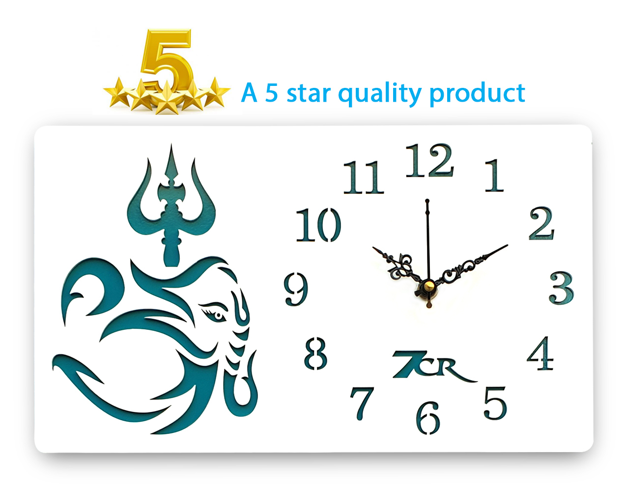 White Trishul Wall Clock