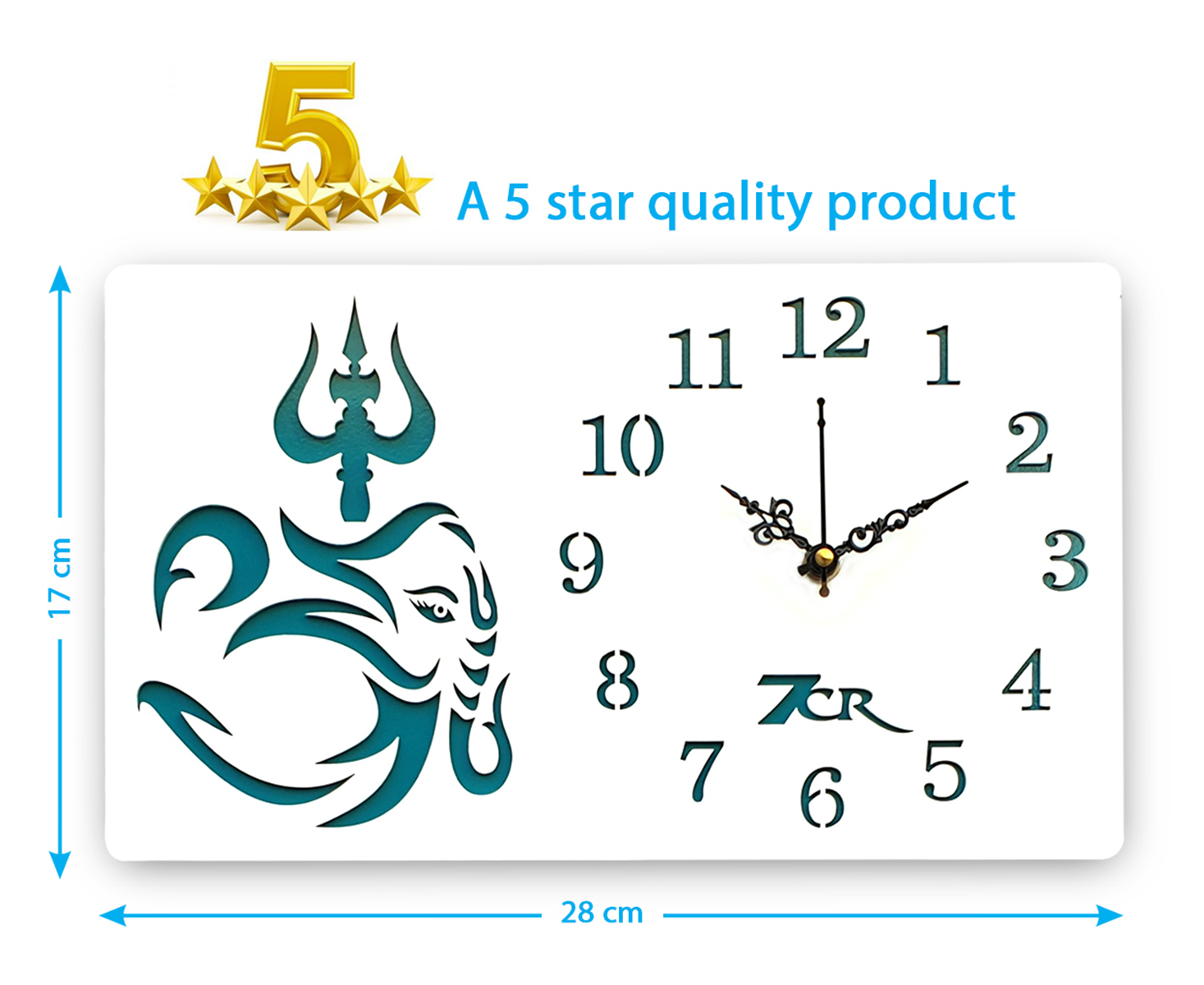 White Trishul Wall Clock