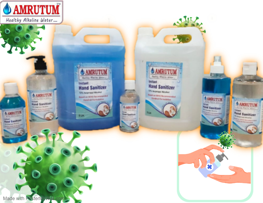 Amrutum Alcohol Based 200 Ml Gel Hand Sanitizer - 72% Isopropyl Alcohol, Kills 99.9% Germs, Suitable For All Ages, External Use