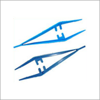 Tweezers Serrated (Dressing Forceps) - Color: Blue