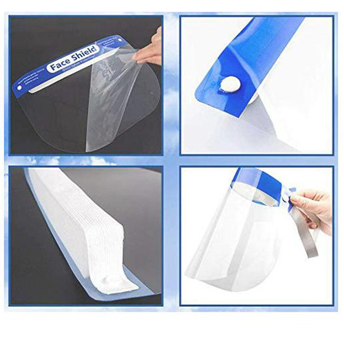 Face Shield - Transparent, Lightweight, Anti-Fog PET Plastic | Unisex, Standard Size, Complete Protection from Splash & Airborne Particles