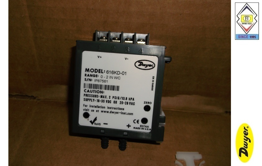 Dwyer 616kd-a-13 Differential Pressure Transmitter Accuracy: +/- 0.25% Fs %