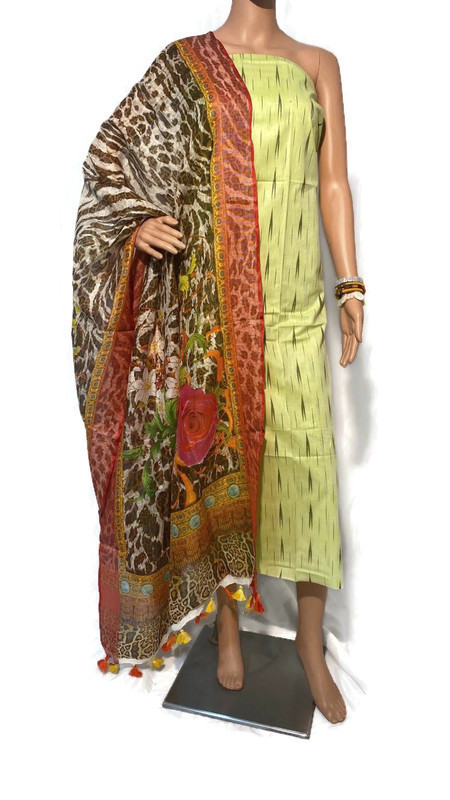 Pure Linen Digital Printed Long Dupatta Set - 120 Count Top (2.5 Mtrs, Width 44") | Traditional Indian Ethnic Wear, All-season Versatility