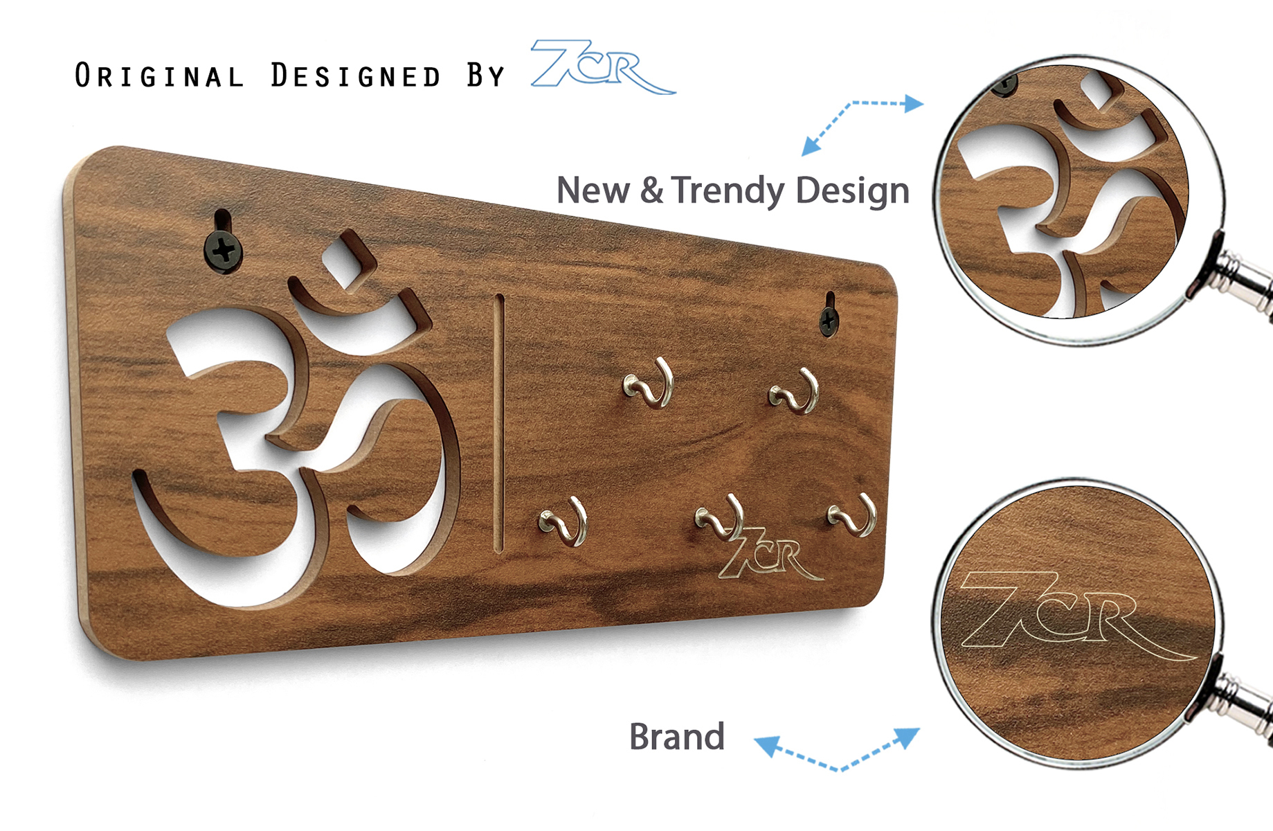 Om Shape Key Chain Holder