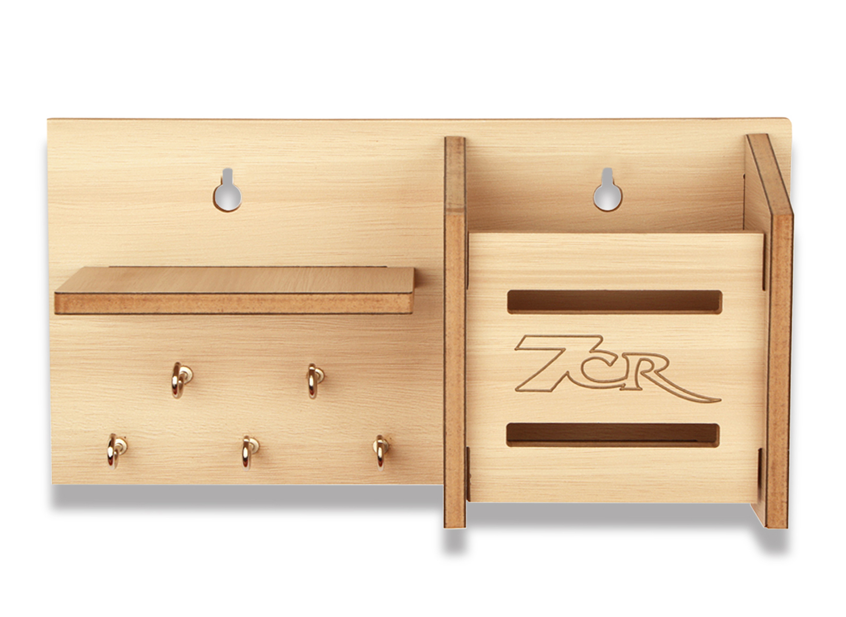 Designer Key Holder - Wood | High Strength, Multi-key Organization, Wall-mountable Design For Effortless Key Management