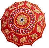 Multicolor Embroidery Garden Beach Umbrella
