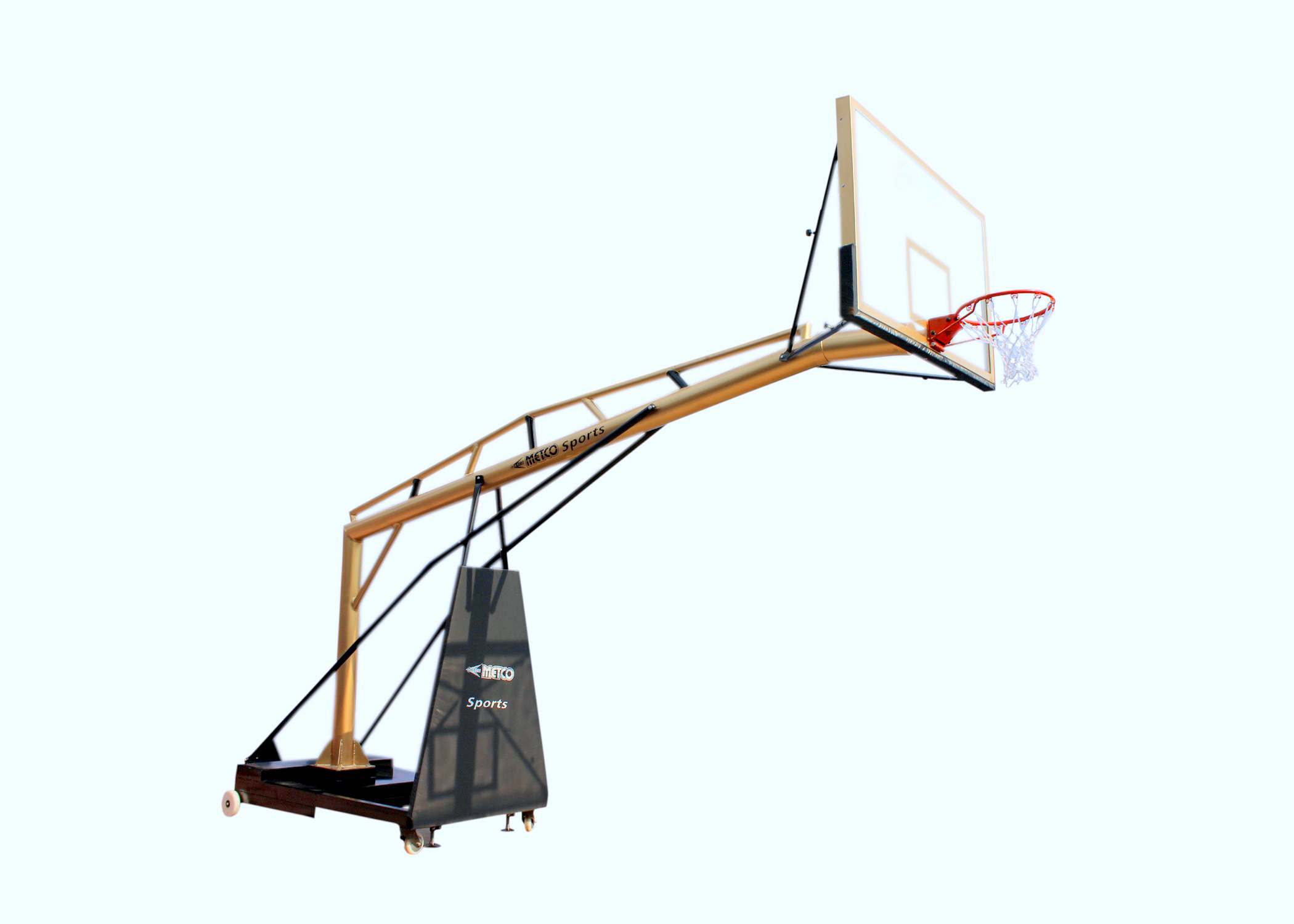 Metco Basketball Pole - 6 Inch Round Pipe, Gold - Black Color | High Quality Pu Paint, Dustproof & Waterproof