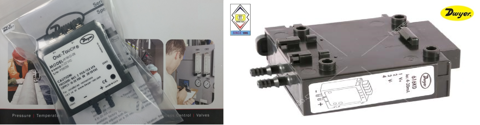 Dwyer 616kd-b-00 Differential Pressure Transmitter Accuracy: +/- 1.0% Fs