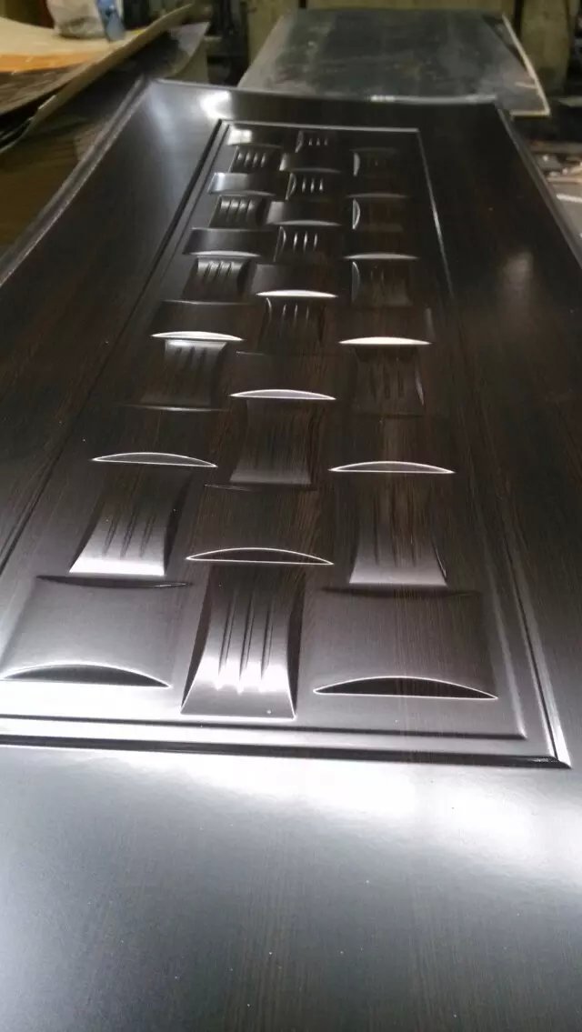 Hdf Door Skin - 7ft.*3.5ft.*4mm | Brown, Pvc Material, Flexible Hardness, Oil Proof, Waterproof, Smooth Surface, Glossy Texture