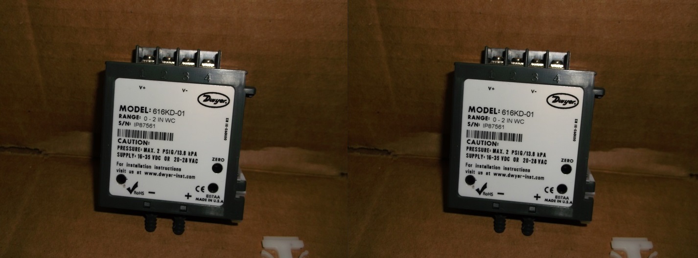 Dwyer 616kd-b-02 Differential Pressure Transmitter - Plastic, 3.33 X 2.41 X 1.03 Inches, Black, 1.00% Accuracy, 0-3.00" Wc, 4-20 Ma Output, Ideal For Air Handling Units And Duct Pressure Monitoring