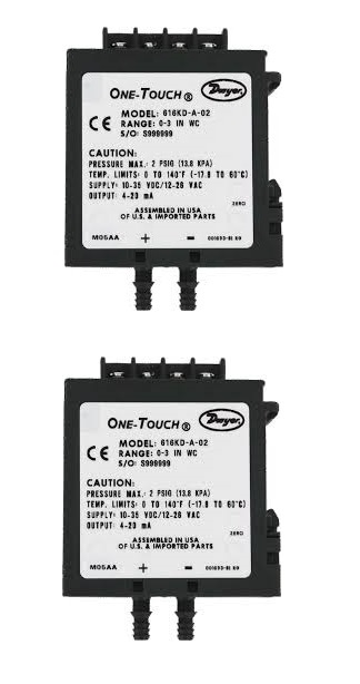 Dwyer 616kd-b-03 Differential Pressure Transmitter Accuracy: +/- 1.0% Fs %
