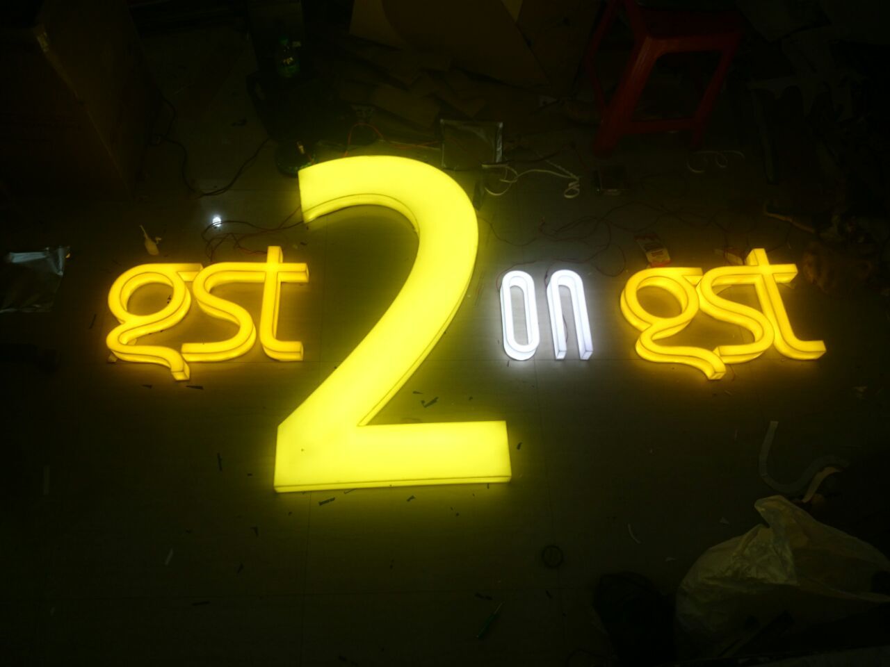 3d Signage - Acp With Acrylic, 1 X 1 Size | Led Illuminated, Professional Appearance, 250 Watts Power, 1 Year Warranty