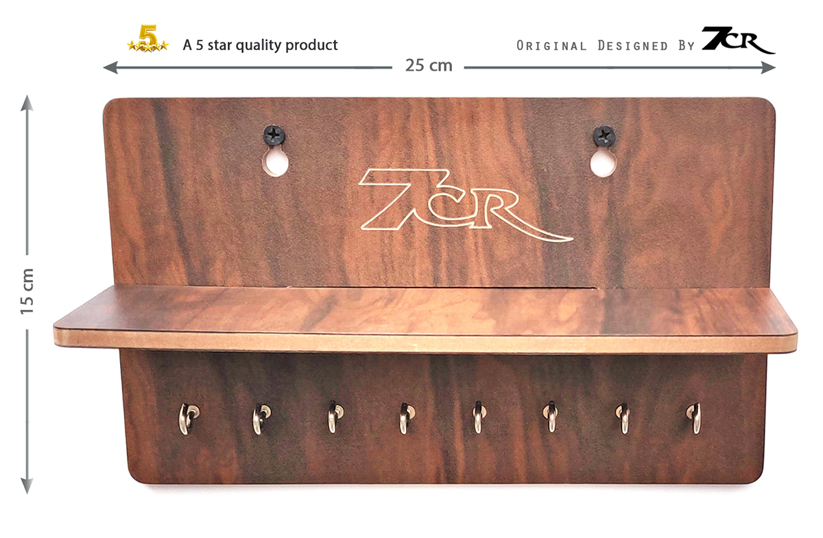 8 Hook Key Holder With Shelf