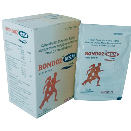Collagen Peptide Glucosamine Sulphate Potassium Chloride and Vitamin D3 Sachet