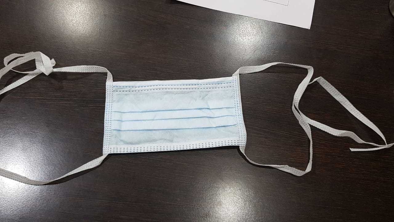 Triple Layer Mask With Nose Pin Tie Type