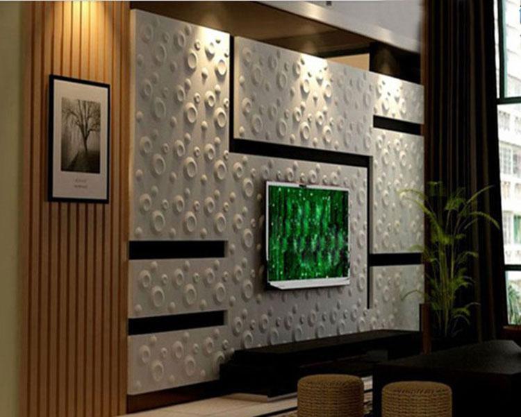 3d Drawing Room Panel Plastic Cladding / Vinyl Cladding