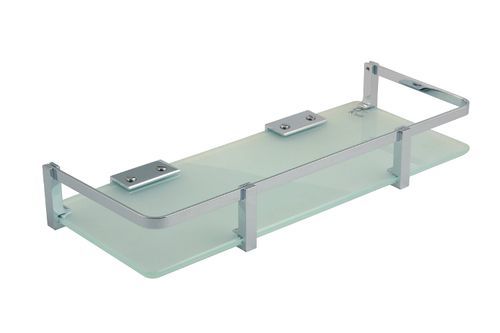 BRASS GLASS SHELF WITH HOOK