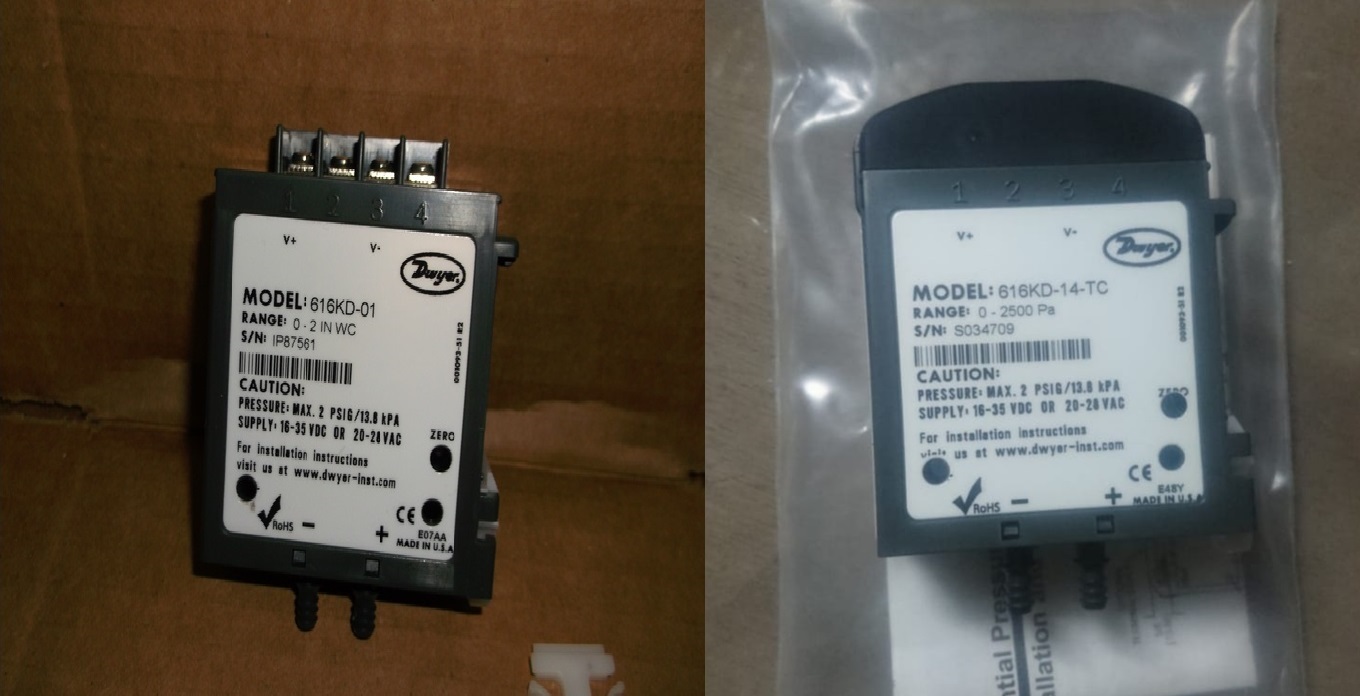 Dwyer Differential Pressure Transmitter - Black Plastic, 0-25" W.c. Range, +/- 1.0% Fs Accuracy | One-touch Digital Calibration, 4-20 Ma Output, Lightweight 1.8 Oz