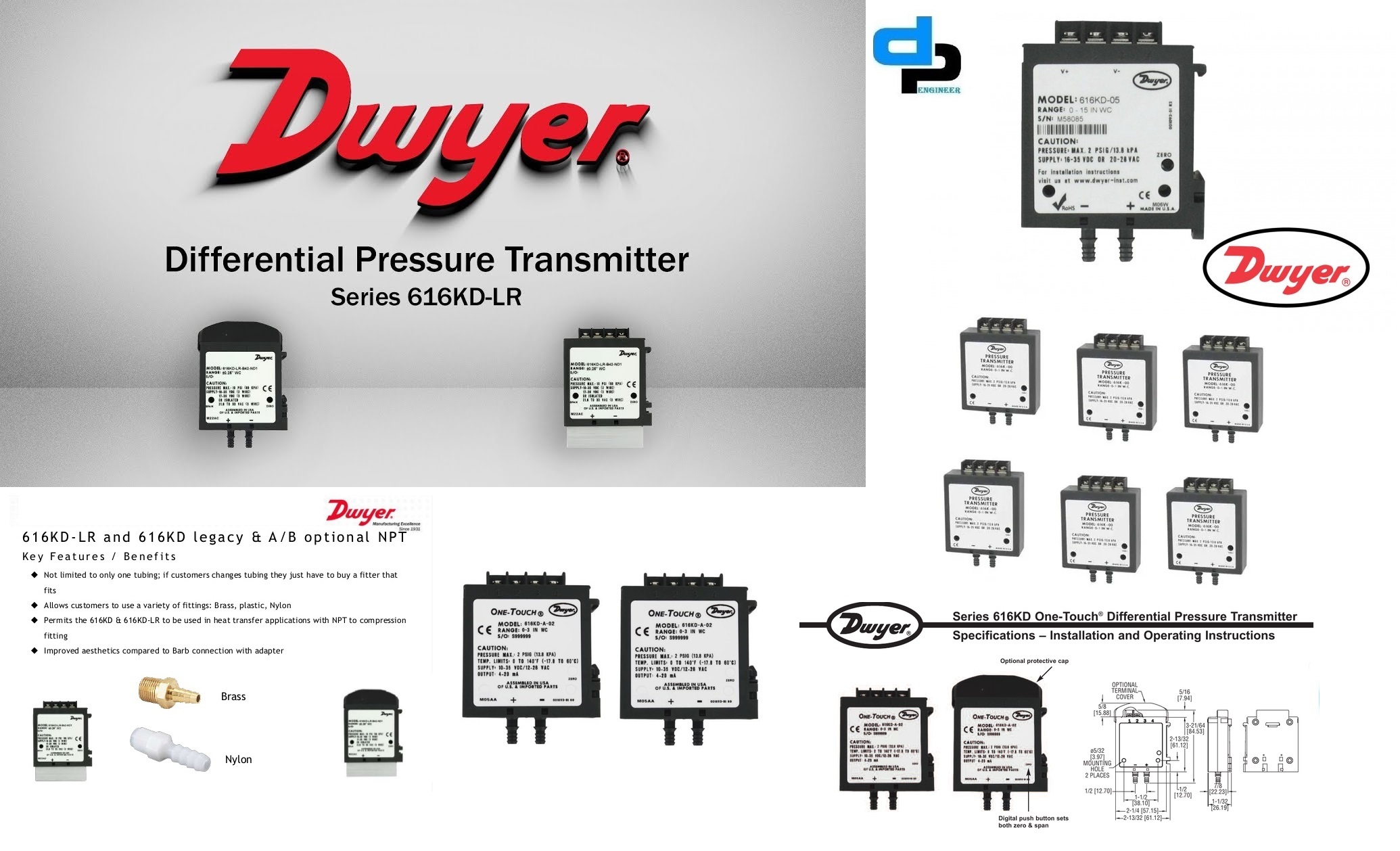 Dwyer 616kd-a-04 Differential Pressure Transmitter (616kd-a-04) Accuracy: A 0.25% %
