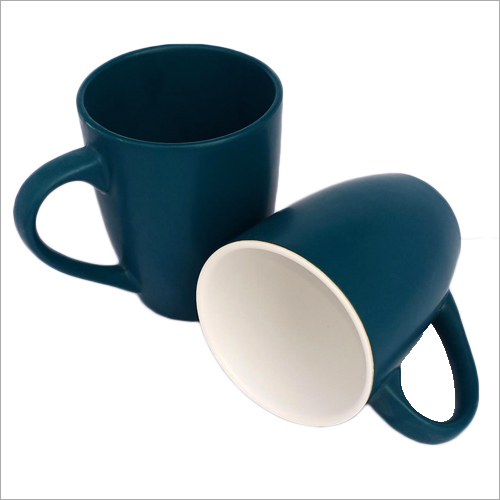 Ceramic Coffee Mug - 11 oz, Teal Color with C-shaped Handle | Durable, Scratch-resistant, Easy to Clean & Stylish Design