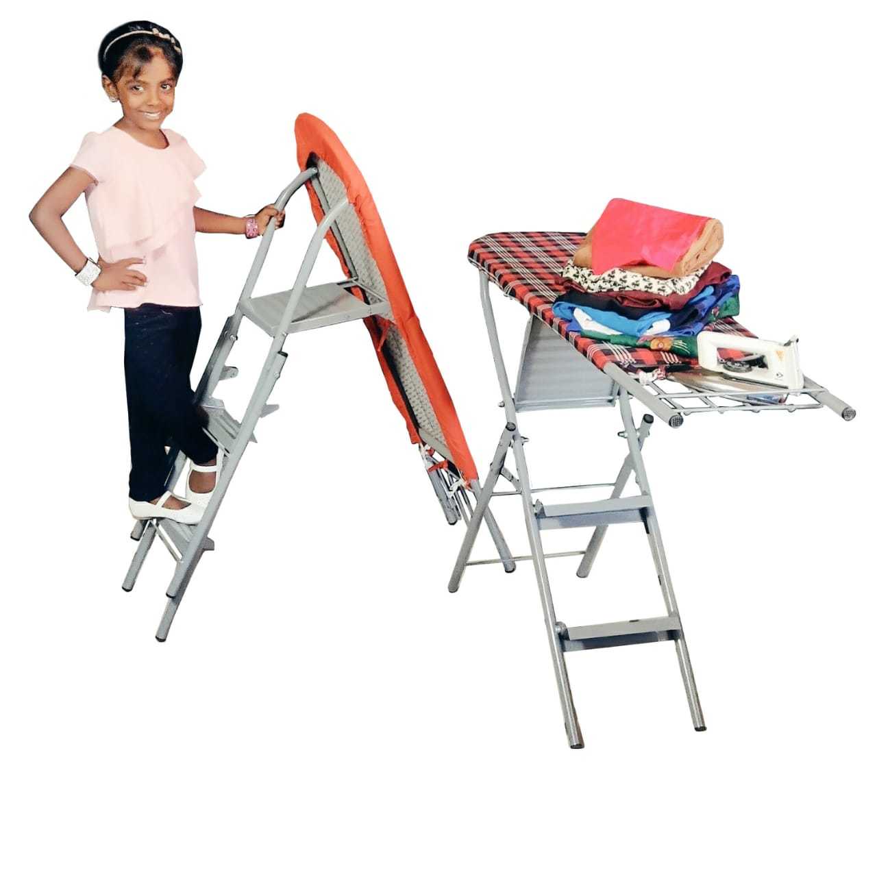 Foldable Ladder With Ironing Board