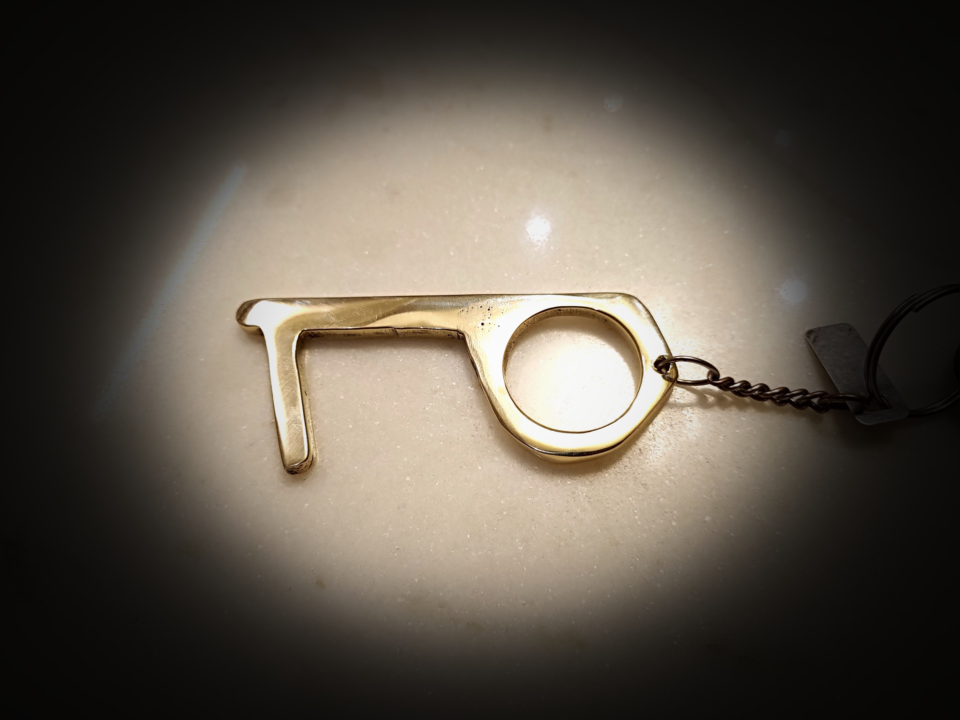 Origin Style Pockee Brass Metal Keychain Zero Touch Reusable