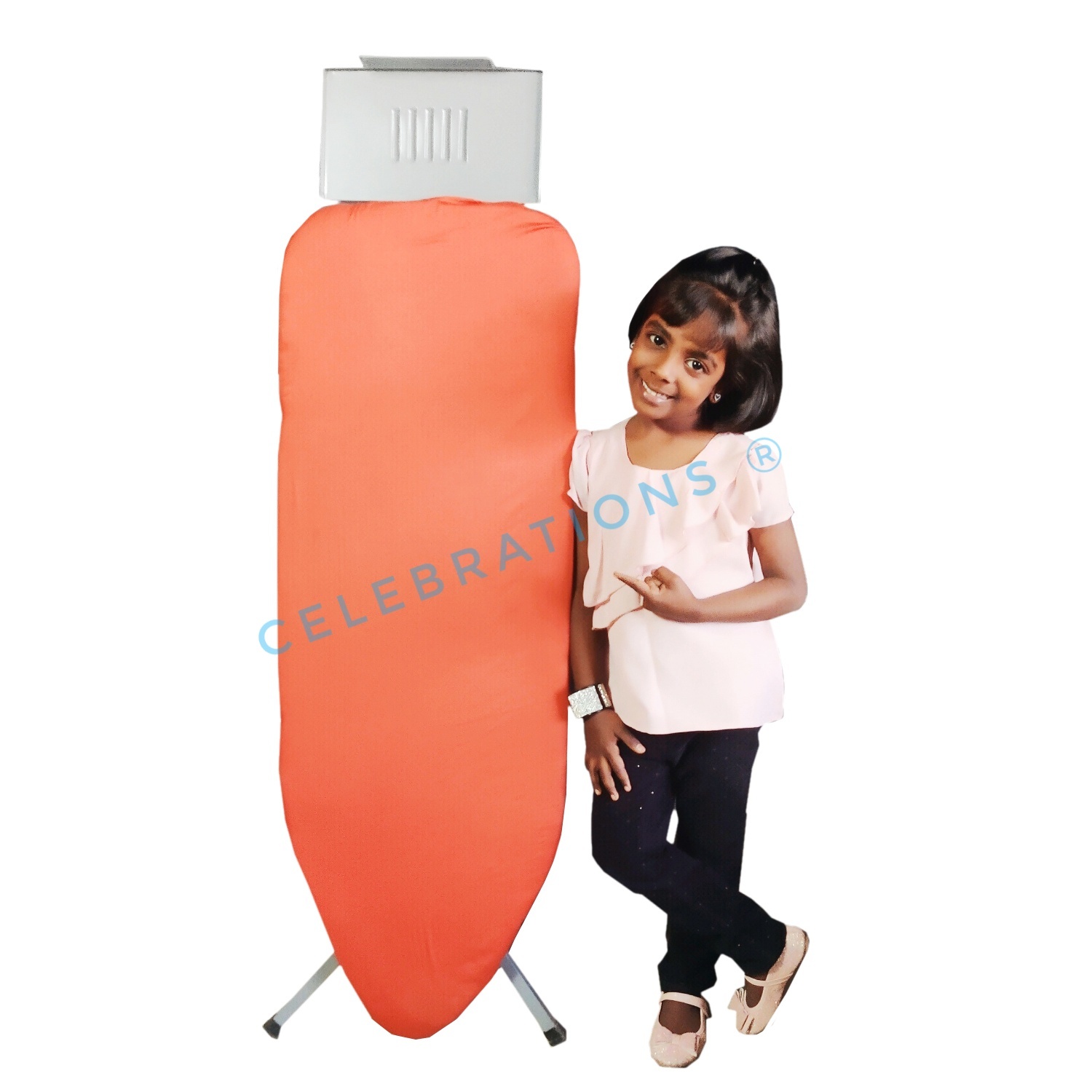 Silver / Grey Easy Press Ironing Board - King Size (L: 53, W: 16, H: 35 Inchs)