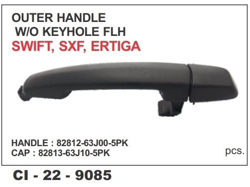 Outer Handle w/o Keyhole FLH Swift Ertiga - Durable Plastic | Vehicle Type: 4 Wheeler, Warranty Included