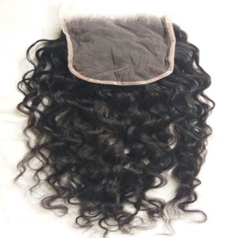 Raw Indian Curly Wavy Transparent Closure Best Hair Length: 14 Inch (In)