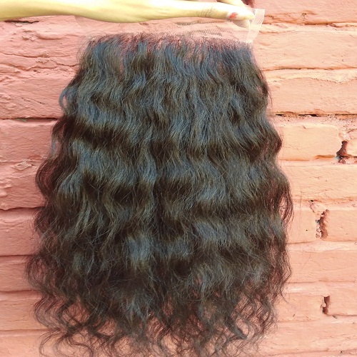 Raw Indian Curly Wavy Transparent Closure Best Hair Length: 14 Inch (In)