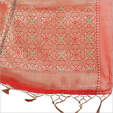 Banarasi Silk Saree - Georgette Material | Geometric Pattern, Majestic Embroidered Border, Easy Care, Long Lasting Color