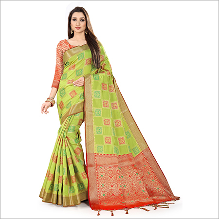 South Silk Saree - Georgette Material | Beautiful Texture, Heavy Embroidery, Breathable Quality, Soft Touch Surface, Matching Blouse Available