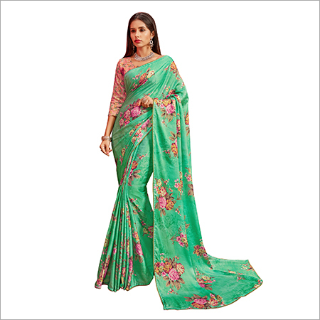 Japan Crepe Silk Sarees - Georgette Fabric , Elegant Design With Flowing Drapes And Luxurious Feel