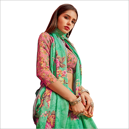 Japan Crepe Silk Sarees - Georgette Fabric , Elegant Design With Flowing Drapes And Luxurious Feel