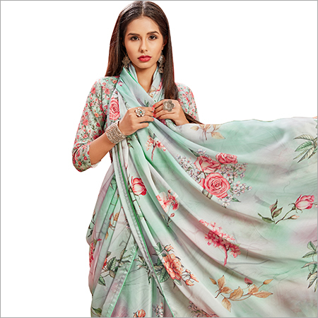 Japan Satin Silk Sarees - Georgette Material | Elegant And Flowing Design With Rich Color Options For Festive Occasions