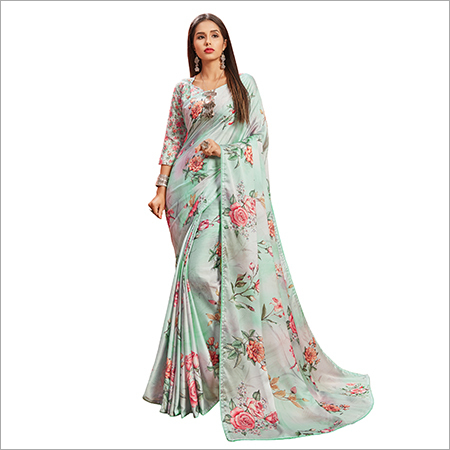 Japan Satin Silk Sarees - Georgette Material | Elegant And Flowing Design With Rich Color Options For Festive Occasions