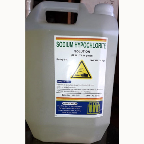 Sodium Hypochlorite - NaClO, 12% Concentration, Pale Yellow Color, Density 1.11g/ml | Effective Disinfectant, Bleaching Agent, Water Treatment